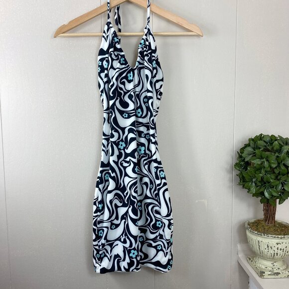 Cotton On Black and White Ribbed V-Neckline Halter Dress Size Small - Picture 7 of 7